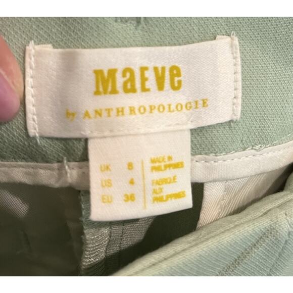 Maeve by Anthropologie Light Green Wide Leg Women's Dress Pants Size 4 - Picture 3 of 5